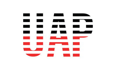 UAP three initial letter iconic line negative space minimal logo design vector template. monogram, abstract, wordmark, business, typography, minimalist, brand, company, flat, modern, unique, simple