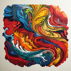 Vibrant Abstract Swirl Painting with Vivid Colors

