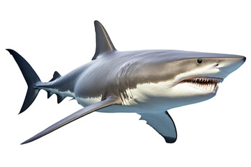 great white shark isolated on transparent background