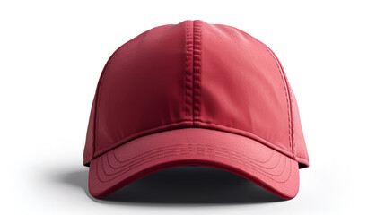 red baseball cap mockup front view on white background, generative ai