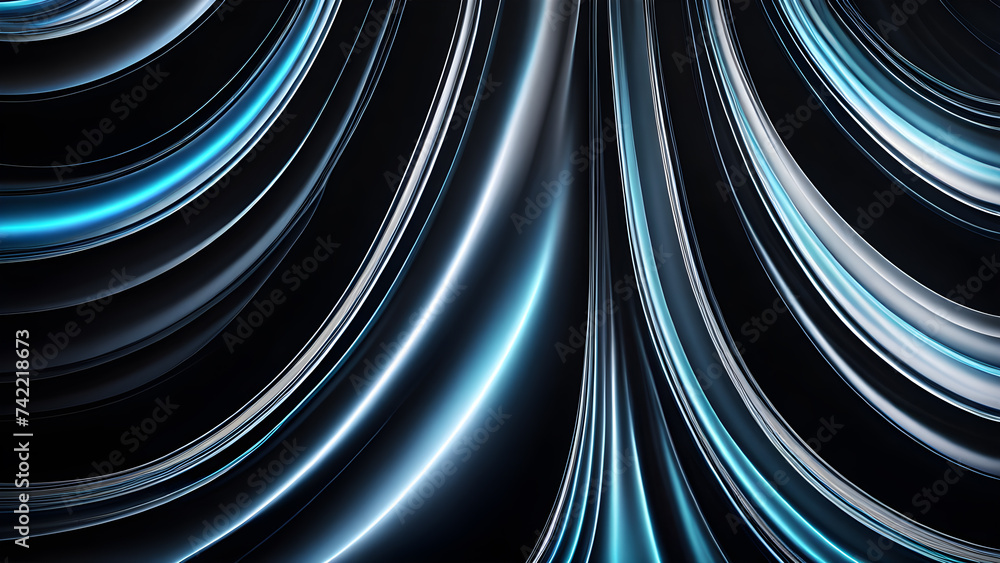 Aufkleber chrome-fluid-resembling-light-hologram-undulating-dynamically-against-a-pitch-dark-backdrop