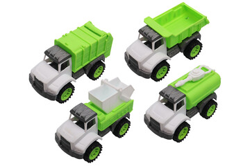 Colorful toy truck set on transparent background png