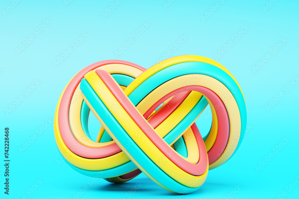 Poster abstract dynamic colorful shape. 3d illustration and rendering. elegant line background.