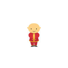 Vector pose of little boy celebrating Chinese New Year illustration