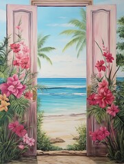 Secret Garden Portals Ocean Vintage Art Beach Scene Wall Decor & Painting