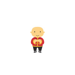 Vector pose of little boy celebrating Chinese New Year illustration