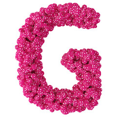 Ball letter G pink font 3d render
