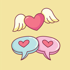 Cute Valentine day decoration gift love and lover celebration holiday vector art February