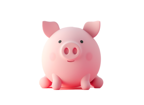 cute pink piggy bank 