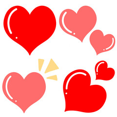 set of hearts icon png