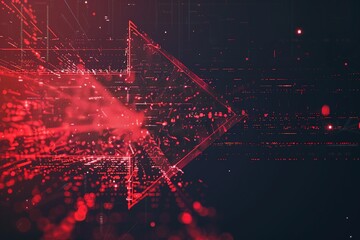 Illustration Symbol of a rising red arrow. Technology theme background futuristic high tech forward concept