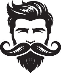 Beard Handsome Man with Cool Hairstyle and Mustache Vector Illustration, Hipster character with styles hair beard man