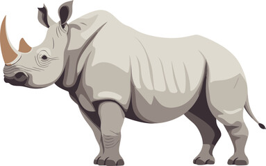 Rhinoceros flat design vector illustration
