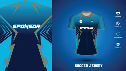 Vector soccer jersey design for sublimation or sports tshirt design for cricket football
 - obrazy, fototapety, plakaty