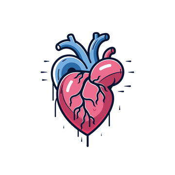 human heart flat design vector