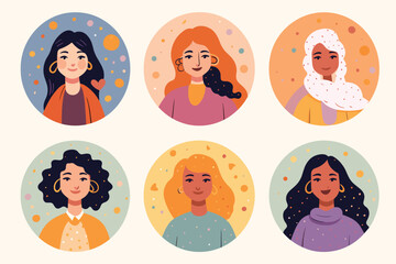 International women's day banner vector, different cultural women celebrating women's day vector illustration