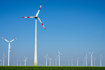 Many wind turbines seen in rural Germany