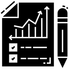 Sketching graph solid icon design 