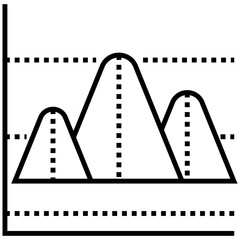 Mountain graph solid icon design, data visualization 