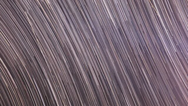 Spin Of Unusual Amazing Stars Effect In Sky. 4k Timelapse. Bewitching Illusion Of Star Trails. Meteors Trace On Night Dark Blue Sky Background. Time Lapse, Time-lapse. Large Exposure. Rotate Of Sky