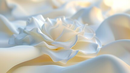 Flowing Jasmine: Macro perspective reveals jasmine's fluid grace, its wavy petals swaying to calming rhythms.
