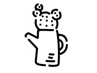 かわいいサボテンの観葉植物／手描きイラスト