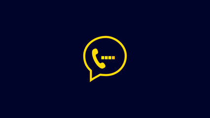 Telephone Calling icon Animation on navy-blue background. 