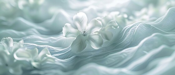Frozen Symphony: Jasmine's icy petals compose a serene symphony of cold tranquility in macro.