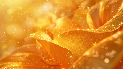 Golden Glow: Macro unveils jasmine's petals shimmering with golden particles, creating a dusty,...