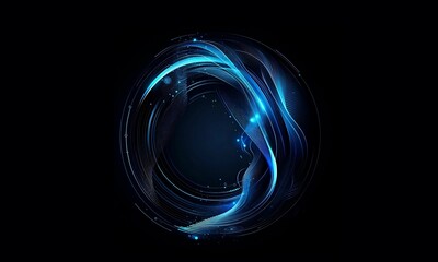 a black background with blue light accents, designed to be visually striking and suitable for various digital displays.