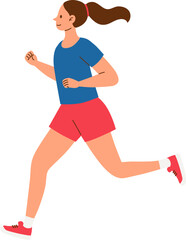 Flat Style Girl Running