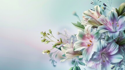 Multicolor beautiful fantasy vintage wallpaper botanical flower bunch, a vintage motif for floral print digital background