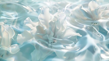 Ripple Effect: Macro lens reveals the fluid motion of jasmine petals, their wavy flow echoing...