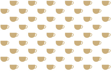 Seamless png pattern with coffee or tea cups
