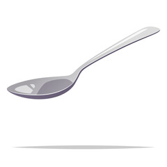 Metal spoon or tablespoon vector isolated illustration
