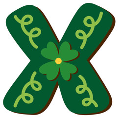 St Patricks Day Uppercase Letter X
