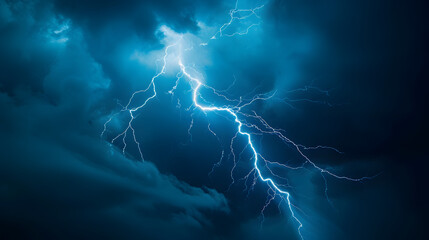 Wallpaper of snapshot of lightning flash in dark cloudy sky.