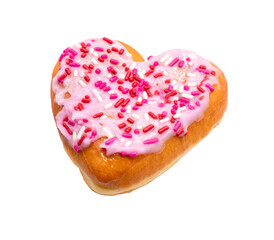 heart-shaped doughnut on a transparent background 