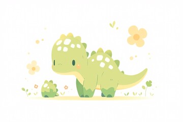 Cute dinosaur illustration, children education concept illustration