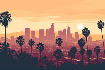 Postcard of Los Angeles on a sunny day