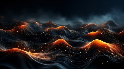 Light rays and stripes moving fast on dark background, abstract speed line technology concept illustration