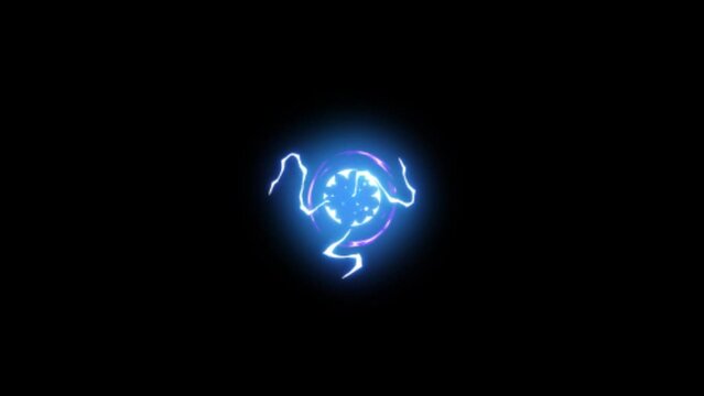 Animation of a flash of blue lightning