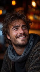 Fototapeta premium Bearded Man in Scarf