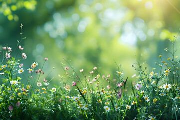 A burst of colour: Vibrant spring flowers in full bloom background with copy space, International Women's day, Mother's day, Spring Time