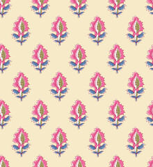 Block print screen print booti digital textile design
