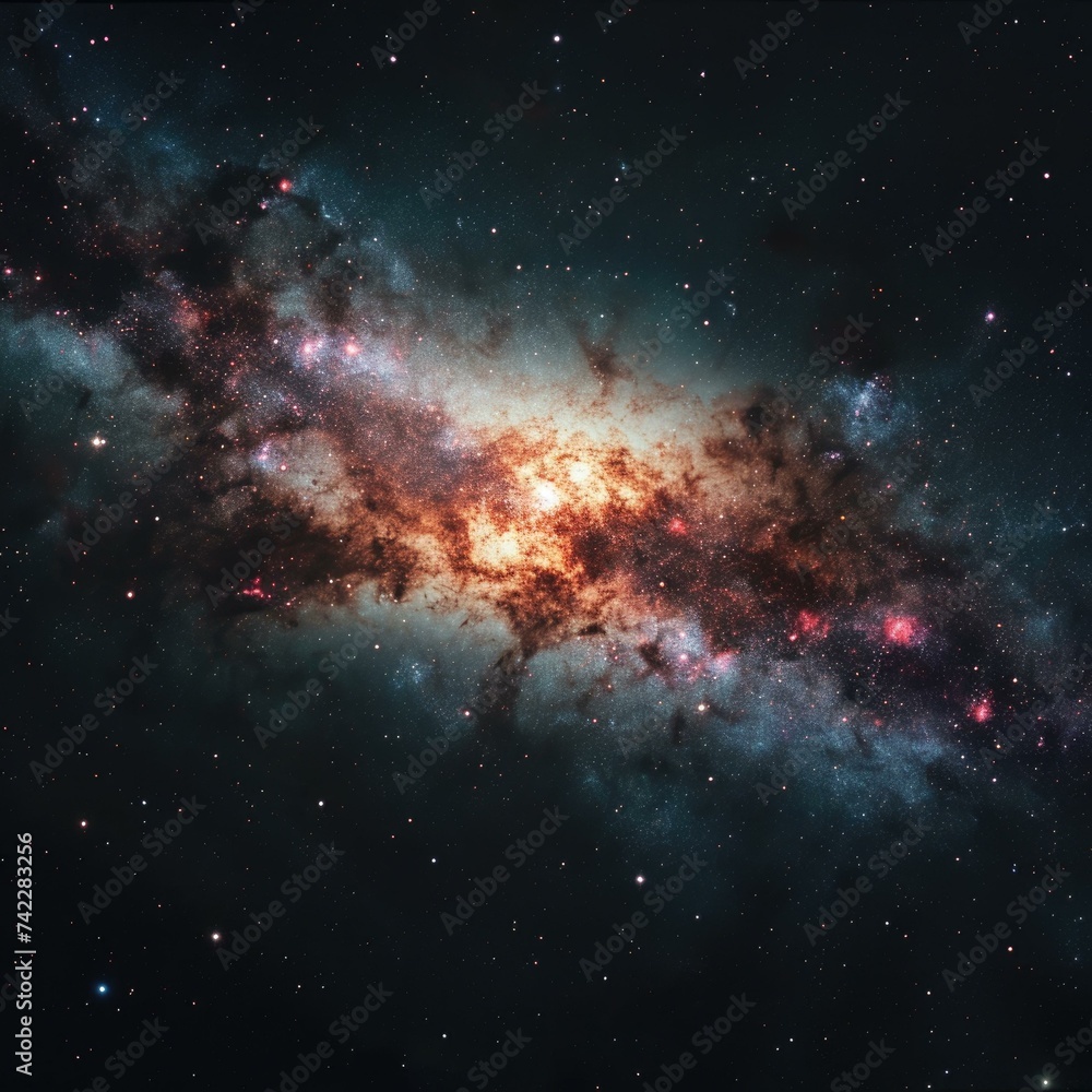 Poster a nebula in the space. generative ai.