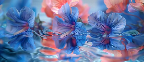 Ripple Effect: Lobelia blooms in macro, their petals creating a mesmerizing ripple effect with their wavy patterns.