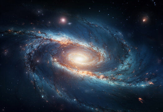 Galaxy image background, night sky, galaxies and stars