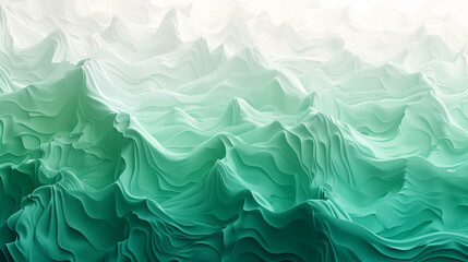 Arrière-plan 3D géométrique et abstrait, dégradé du vert au blanc