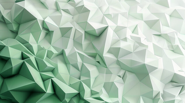 Arri&egrave;re-plan 3D g&eacute;om&eacute;trique et abstrait, d&eacute;grad&eacute; du vert au blanc